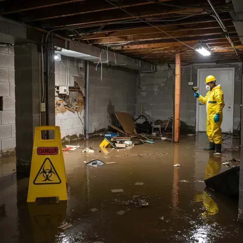 Flooded Basement Electrical Hazard in Taylor County, KY Property